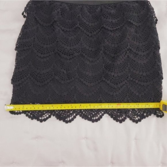 Aeropostale Cotton Blend Scalloped Lace Black Mini Skirt- S - Picture 6 of 14